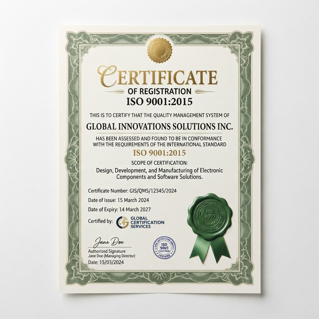 Сертификат соответствия ISO 9001